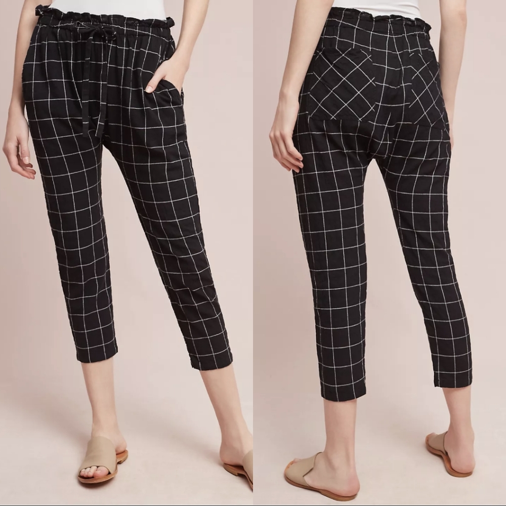 Current Elliott The Aviator Zip Plaid Pants